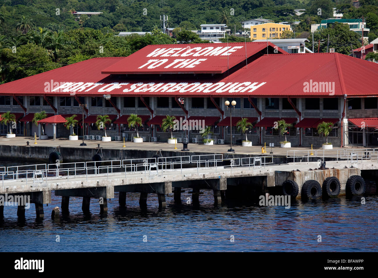 Porto di Scarborough su Tobago Foto Stock