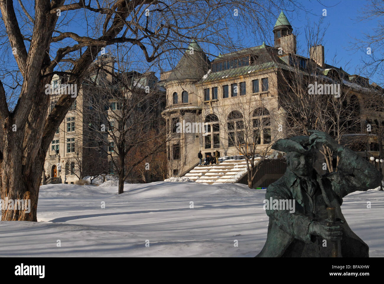 Presso la McGill University Campus inverno Montreal Foto Stock