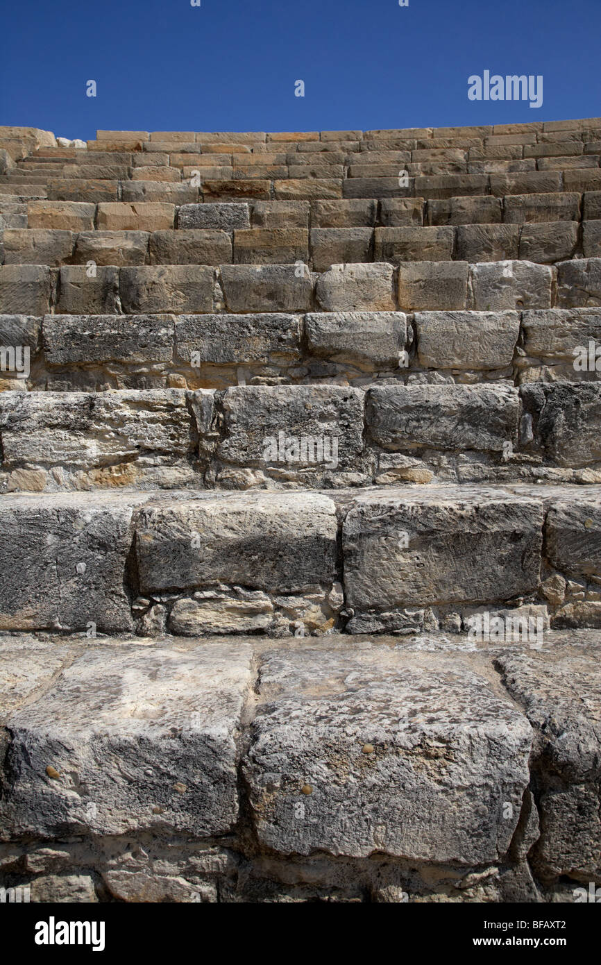 Le fasi e le sedi del restaurato Teatro di kourion repubblica di Cipro in Europa Foto Stock