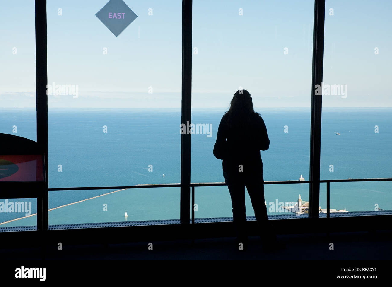 Observation Deck, John Hancock Building, Chicago, Illinios Foto Stock