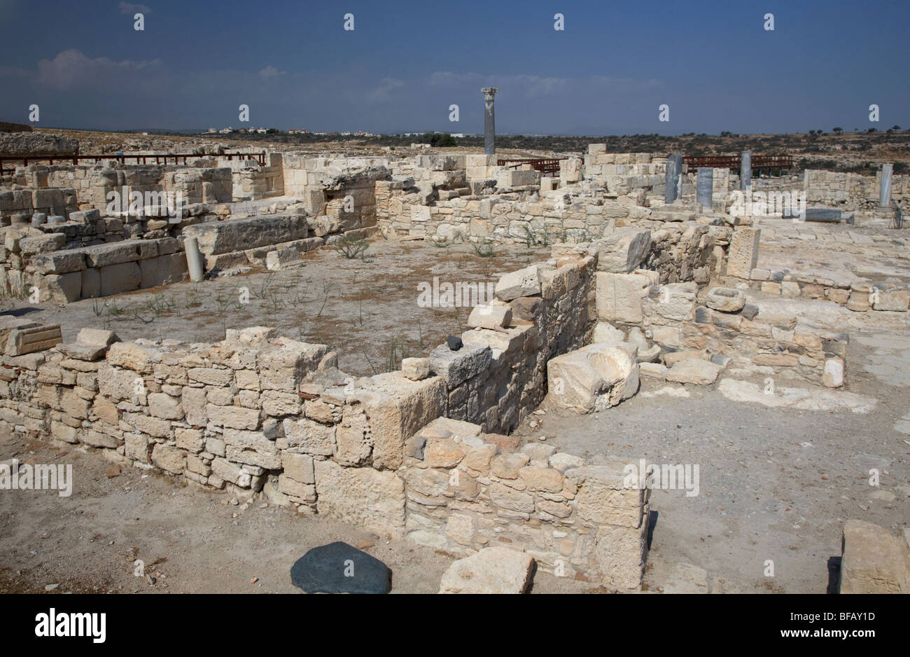 Antica inizio episcopale basilica cristiana kourion repubblica di Cipro in Europa Foto Stock