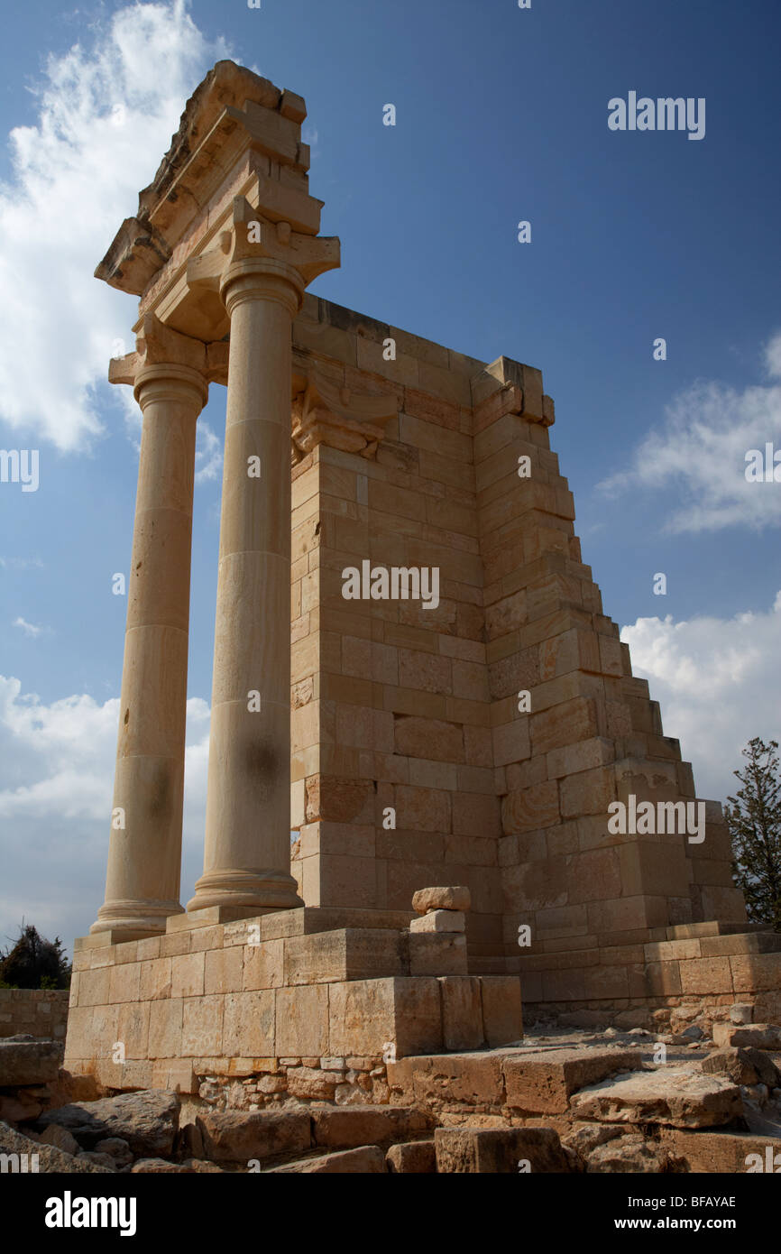 Tempio di Apollo Hylates nel santuario di apollon ylatis a kourion sito archeologico repubblica di Cipro in Europa Foto Stock