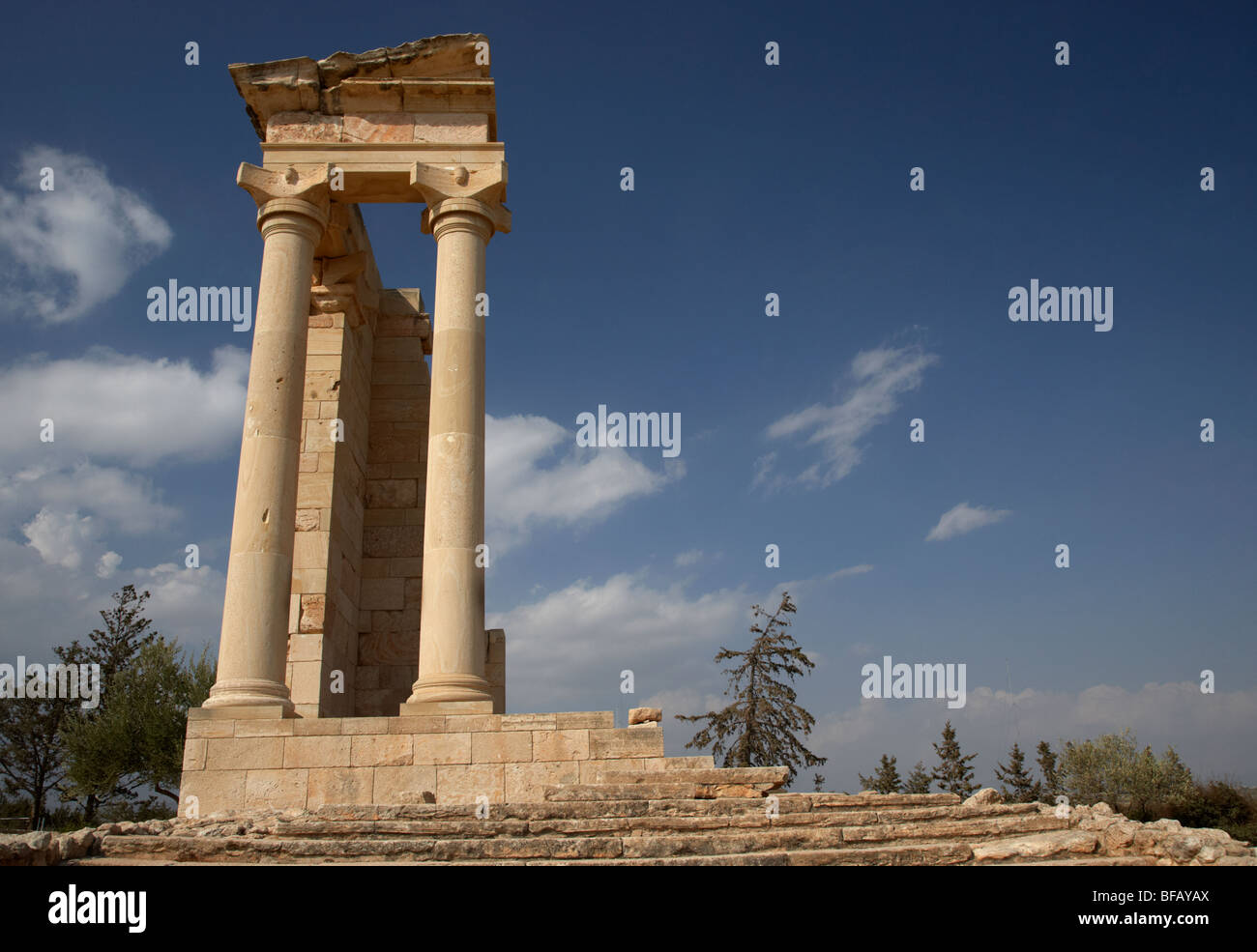 Tempio di Apollo Hylates nel santuario di apollon ylatis a kourion sito archeologico repubblica di Cipro in Europa Foto Stock