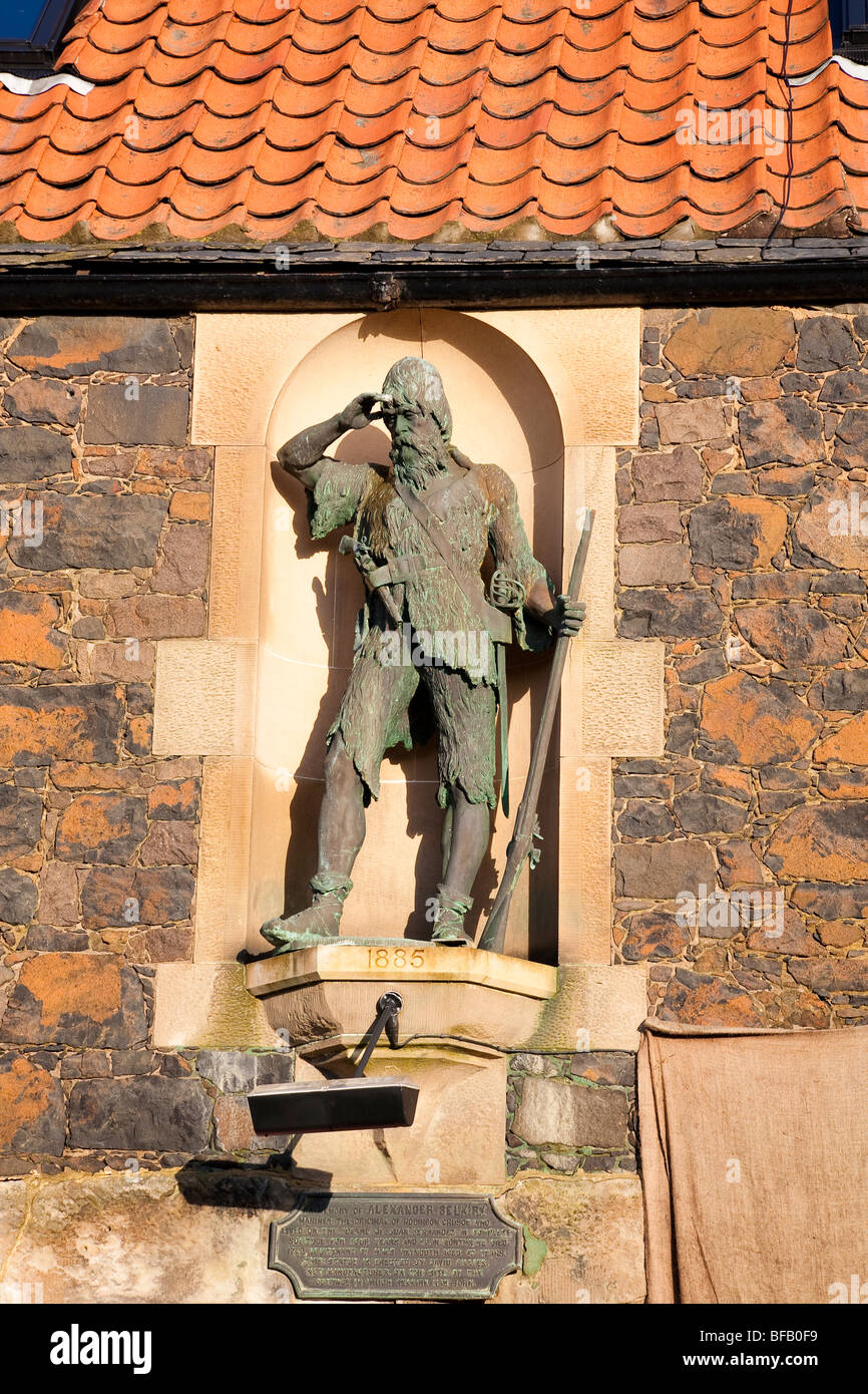 Alexander Selkirk statua, Lower Largo, Fife, Scozia Foto Stock
