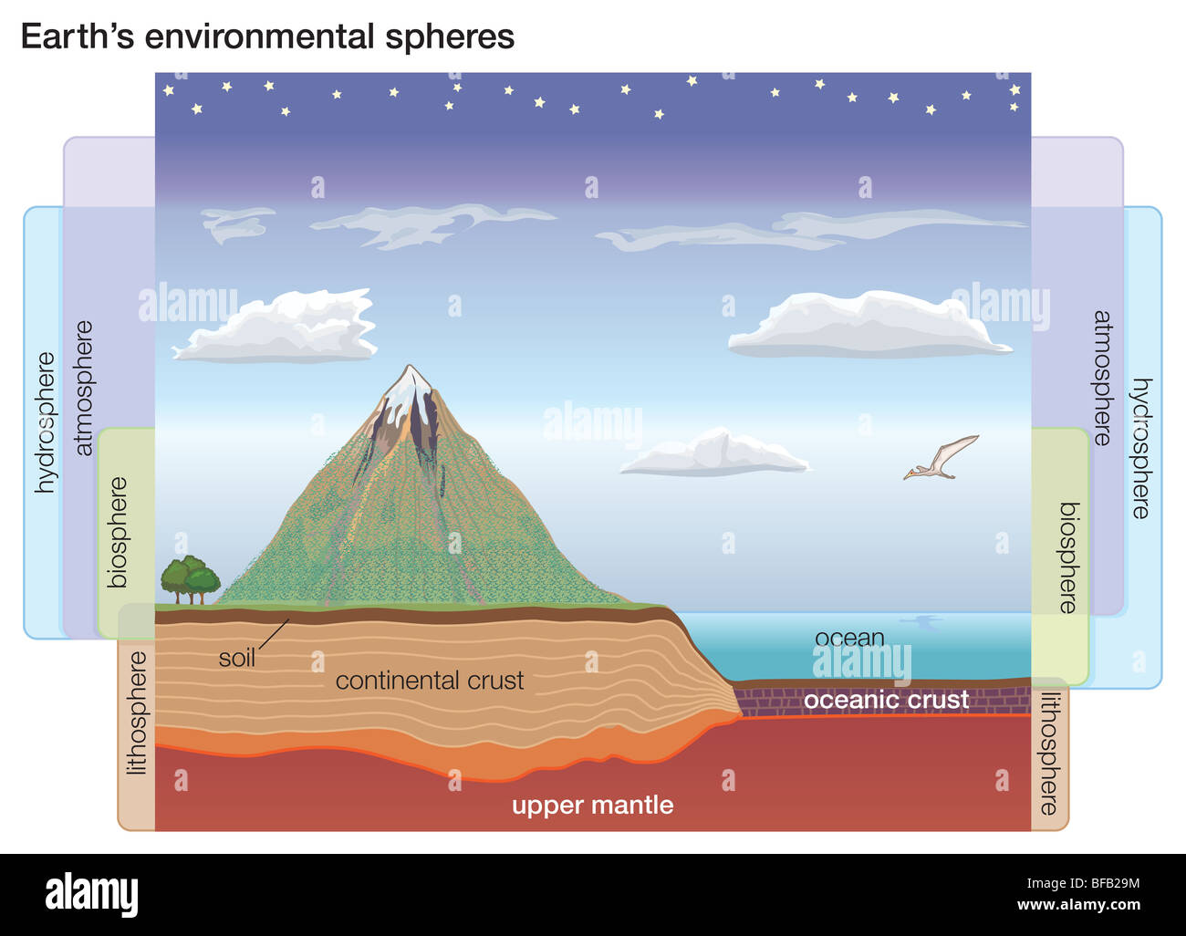 La terra dei comparti ambientali Foto Stock