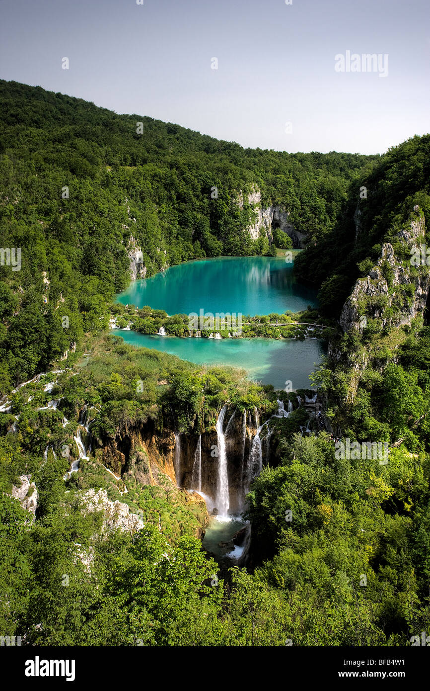 Il Parco Nazionale dei Laghi di Plitvice, Croazia Foto Stock