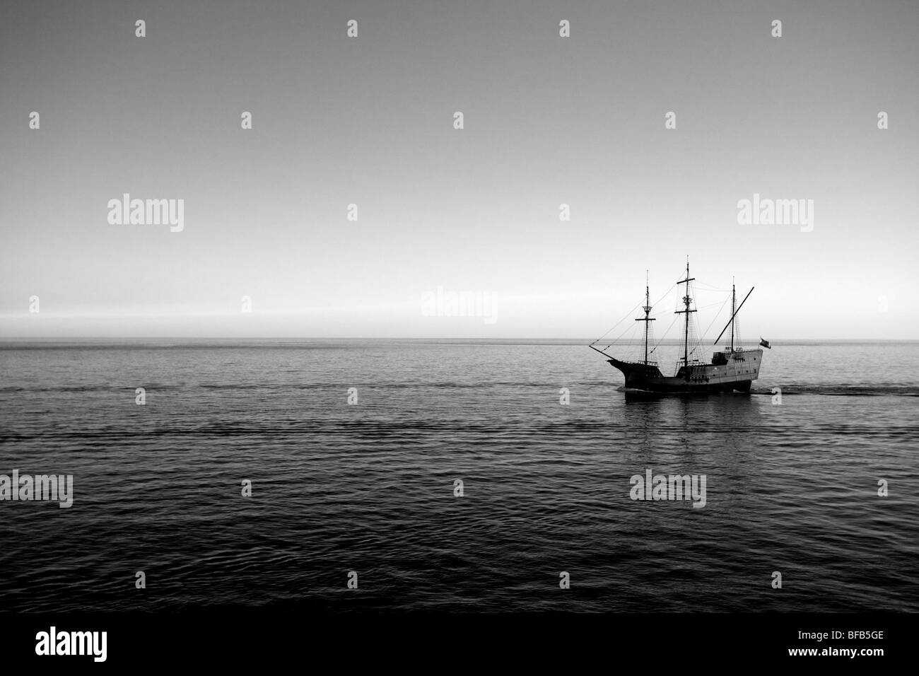 La nave dei pirati sul mare Adriatico, Dubrovnik, Croazia Foto Stock