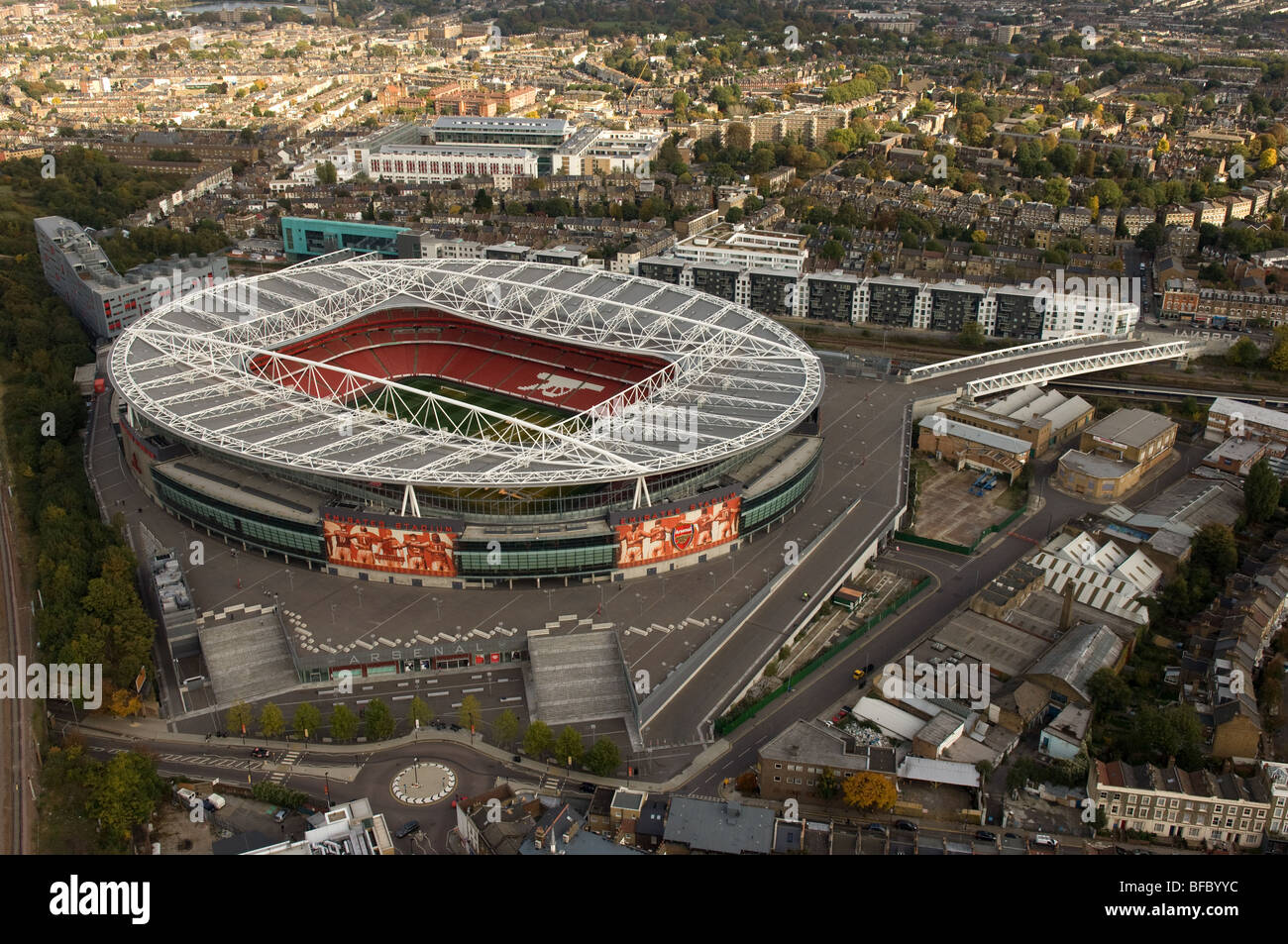 Il calcio Emirates Stadium casa di Londra all'Arsenal Football Club Foto Stock