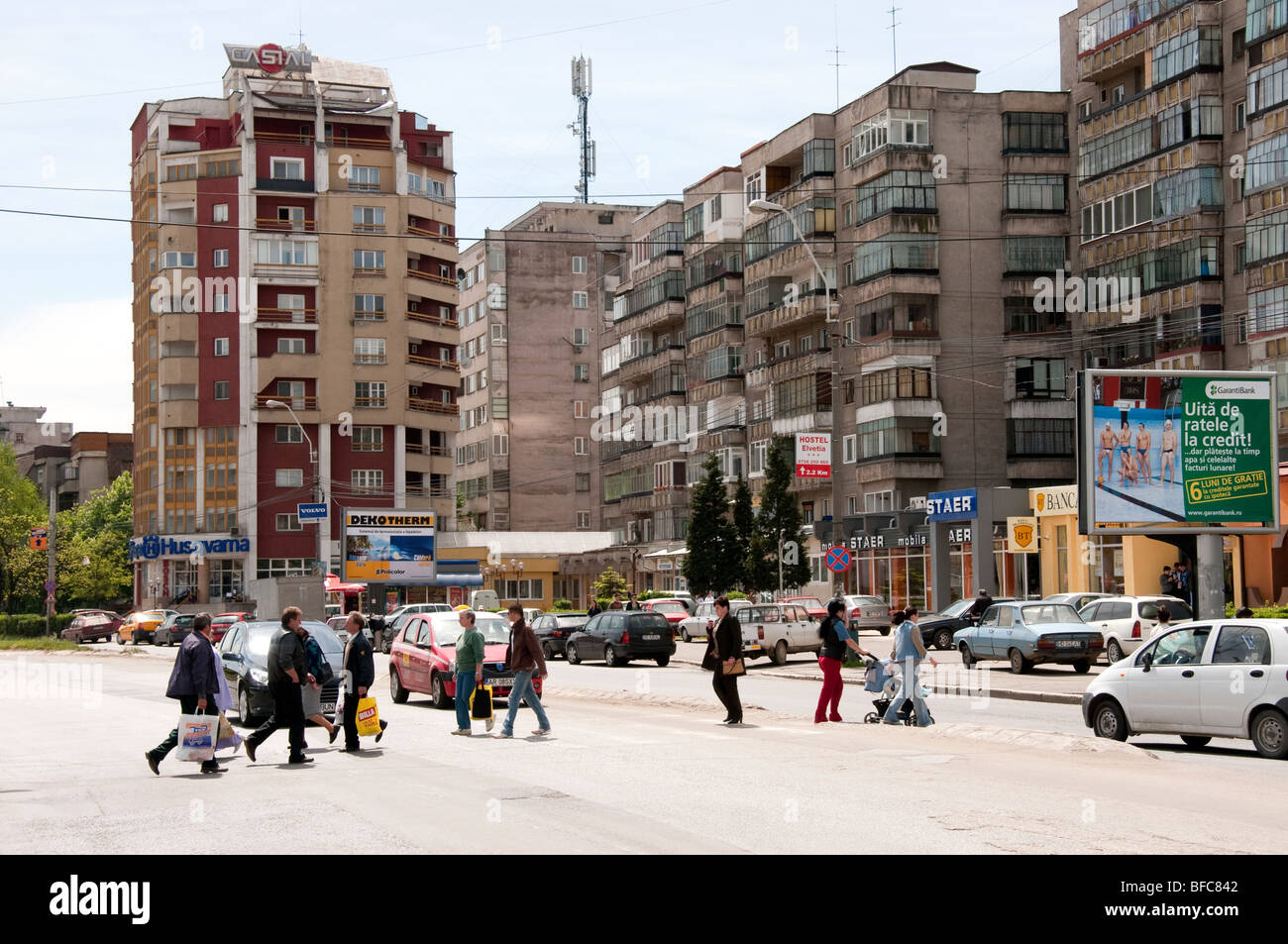 Strada principale di Timisoara Romania Europa orientale Foto Stock