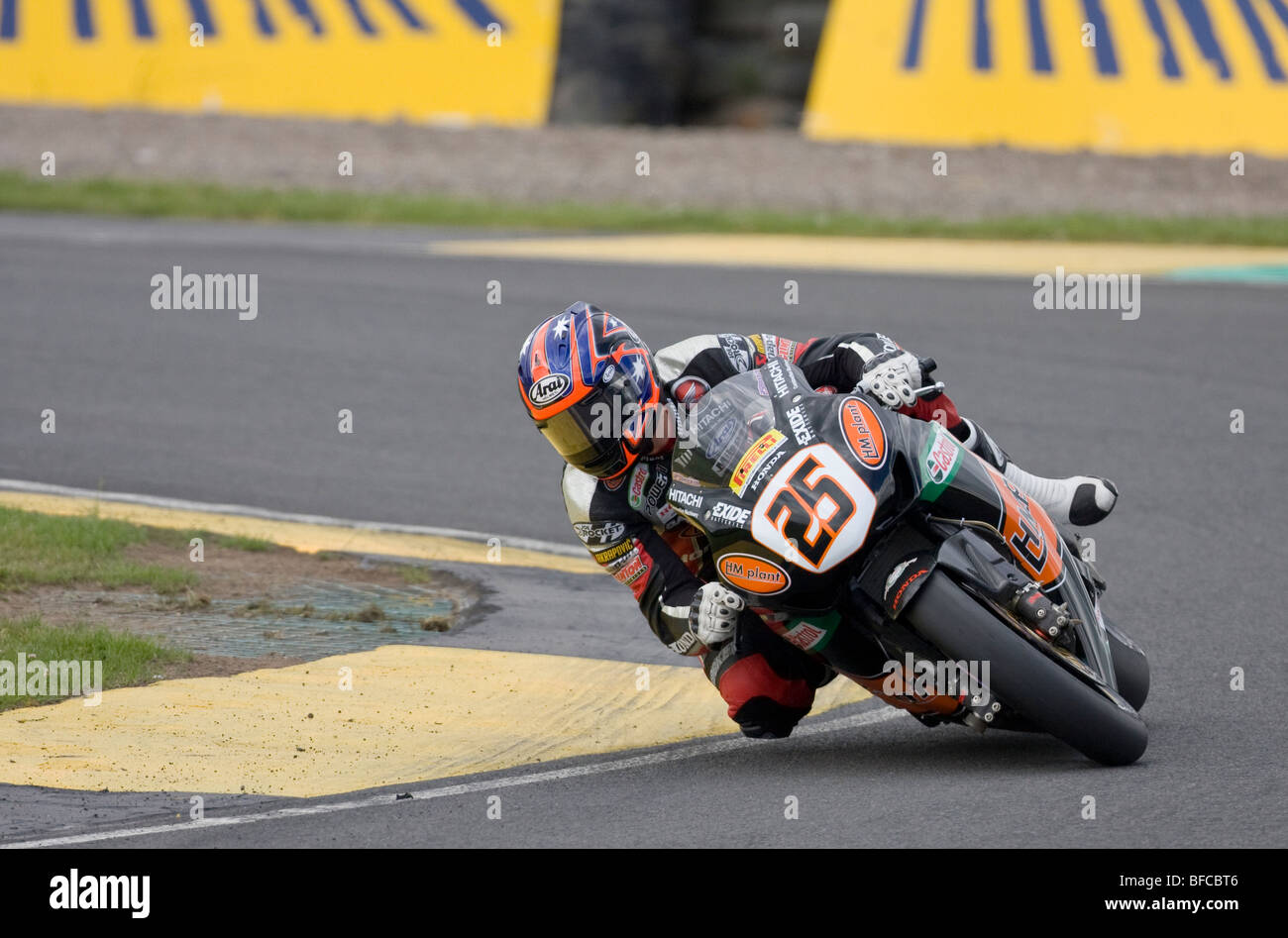 Josh Brookes - Team HM impianto Honda CBR 1000 RR Fireblade - British Superbike 2009 - Knockhill, Scozia Foto Stock