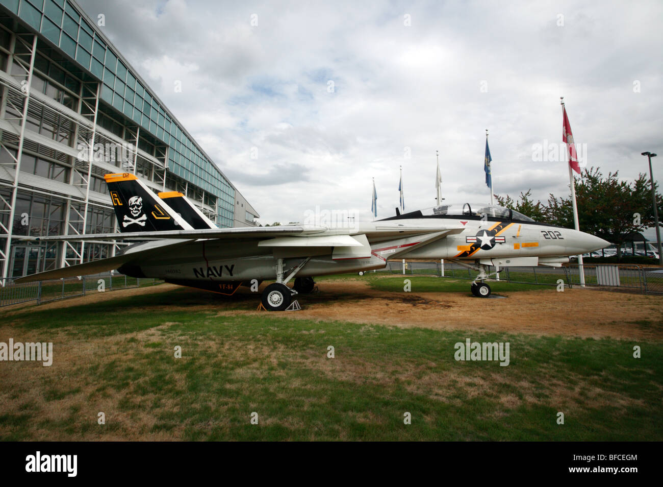 Grumman F-14A Tomcat sul display statico presso il Museo del Volo, Seattle, Washinton, STATI UNITI D'AMERICA Foto Stock