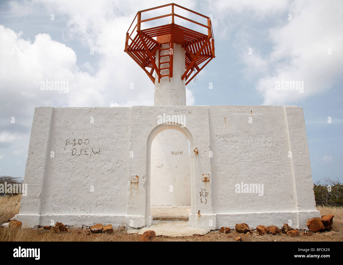 Faro sulla West End, Curacao, Caraibi Foto Stock