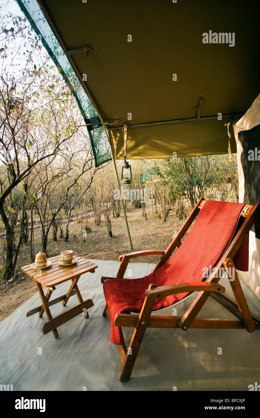 JK Mara Tented Camp - vicino alla Riserva Nazionale di Masai Mara, Kenya Foto Stock