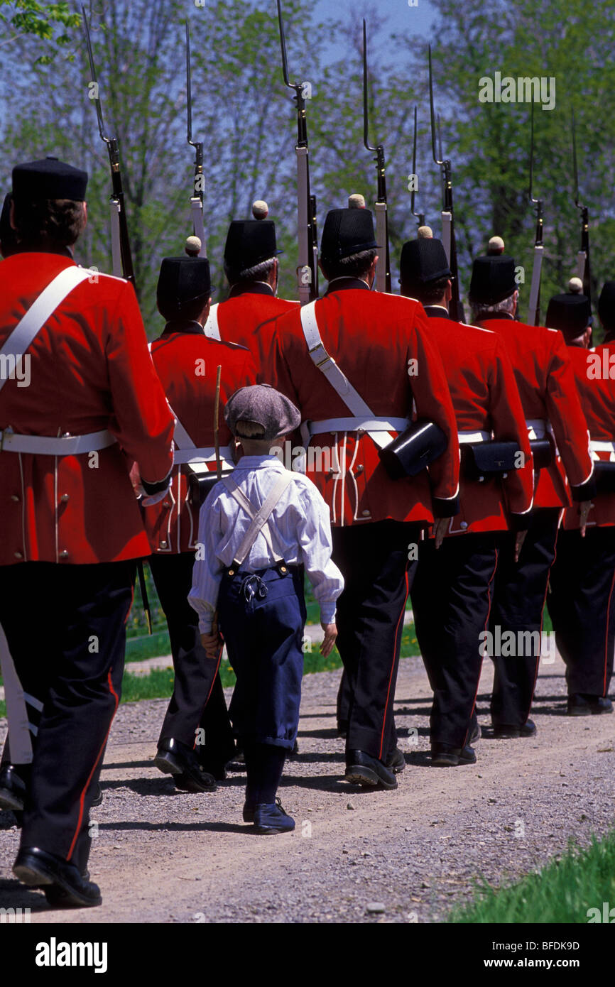 Il Fort Henry Guard, Upper Canada Village, Morrisburg, Ontario, Canada. Foto Stock