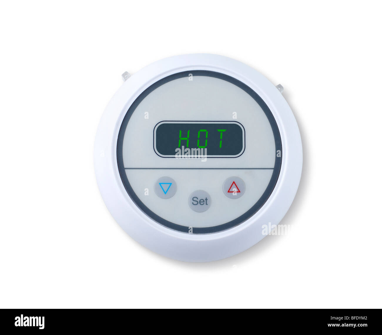 Parete digitale termostato indicando hot Foto Stock