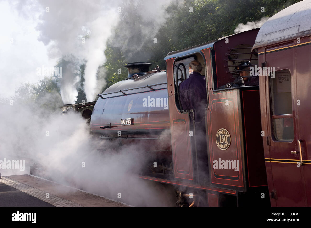 Serbatoio motori John Howe e Cumbria doppia voce sul Ribble Steam Railway Preston Lancashire Foto Stock