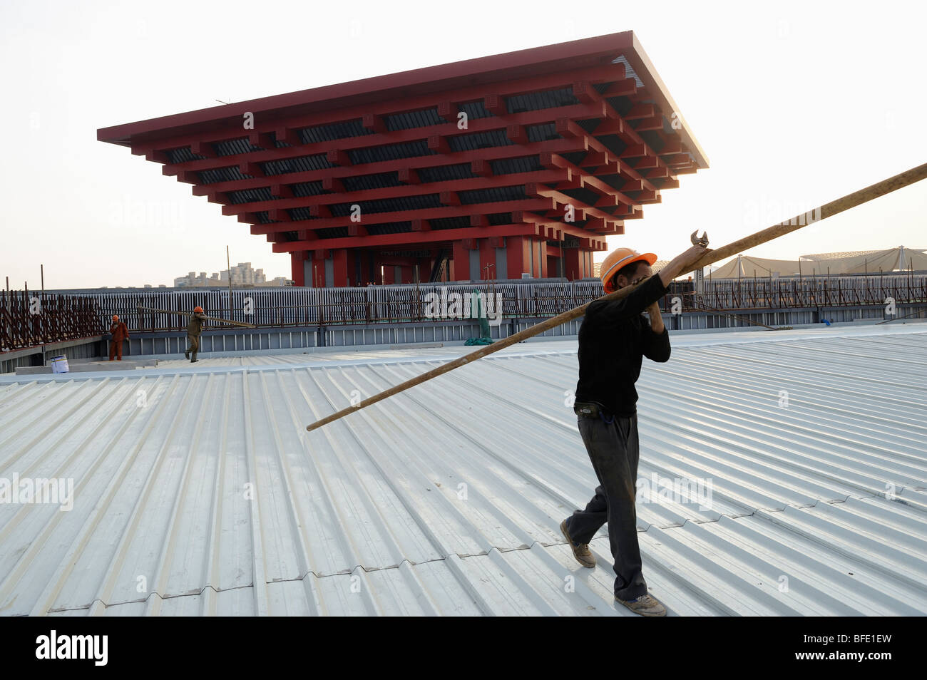 Sito in costruzione del Padiglione Cinese del World Expo 2010 a Shanghai in Cina.15-ott-2009 Foto Stock
