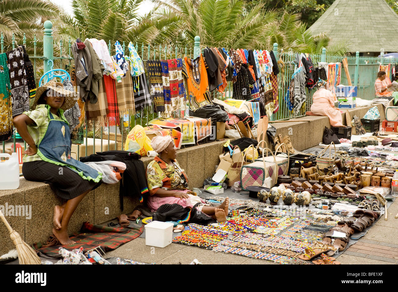 Spiaggia di Durban african street market. Durban, Sud Africa. Foto Stock