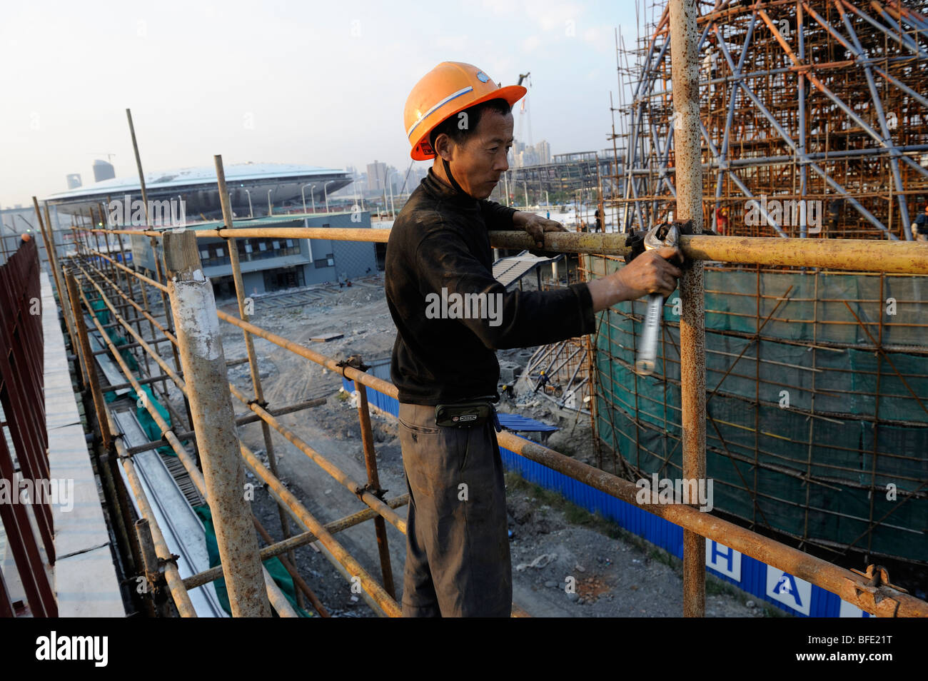 Sito in costruzione del World Expo 2010 a Shanghai in Cina.15-ott-2009 Foto Stock