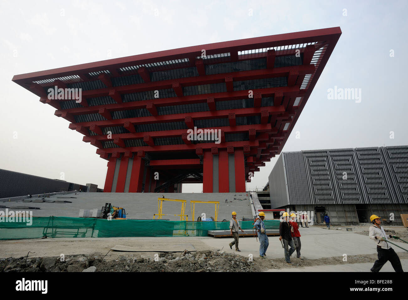 Sito in costruzione del Padiglione Cinese del World Expo 2010 a Shanghai in Cina.15-ott-2009 Foto Stock