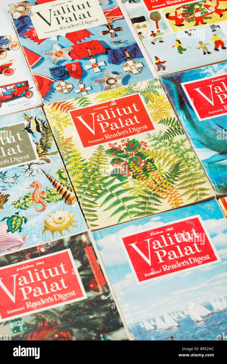 Il finlandese Readers Digest Valitut Palat riviste dal 1960s. Solo uso editoriale Foto Stock