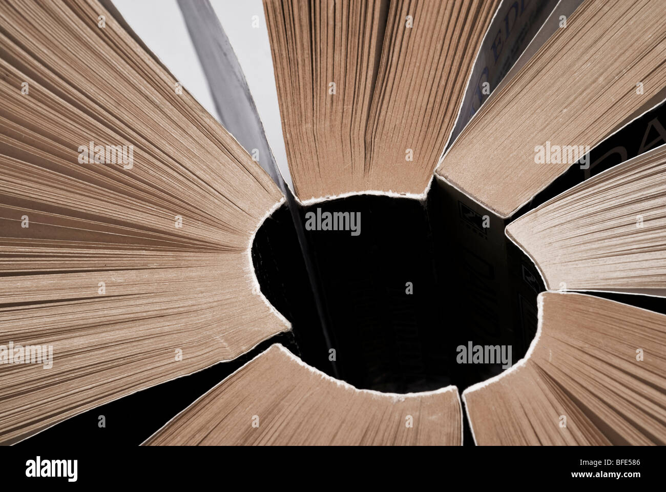 Più libro in piedi con la formatura del dorso di un cerchio Foto Stock