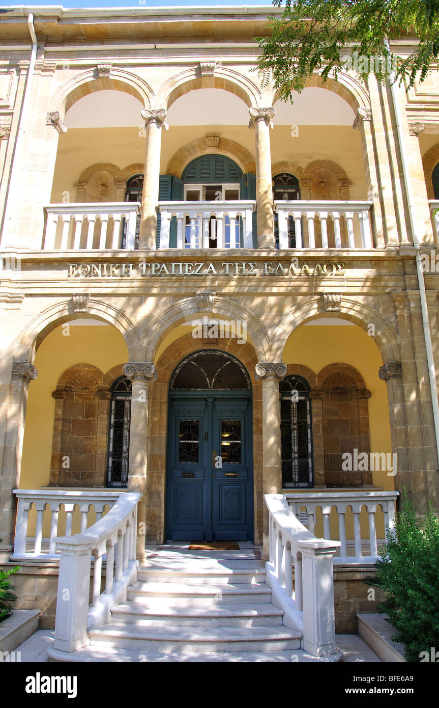 La Banca nazionale della Grecia Edificio, Makariou Avenue, Lefkosia, distretto di Nicosia, Cipro Foto Stock