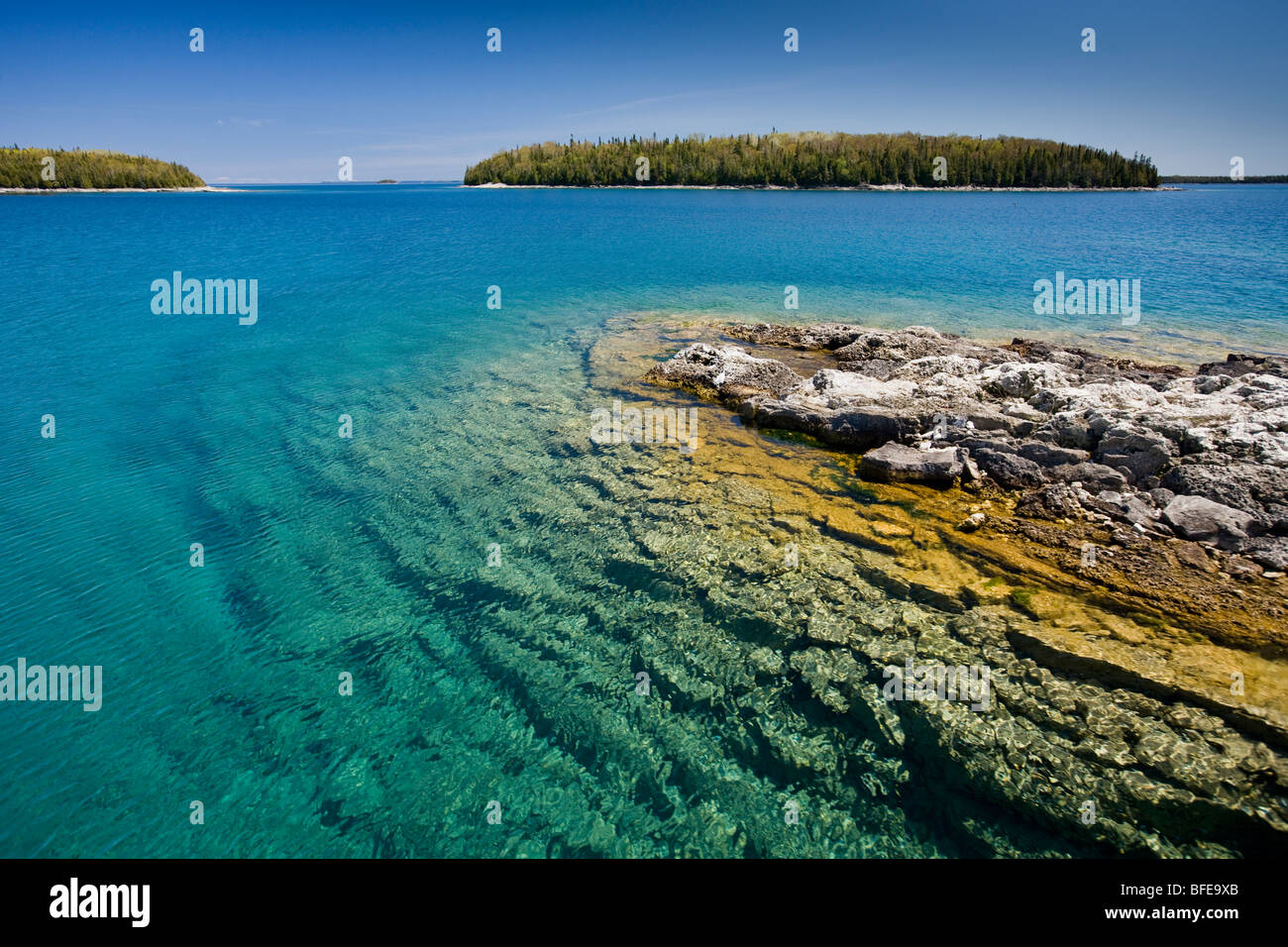 Piccola isola nell'Fathom cinque National Marine Park, Lago Huron, Ontario, Canada Foto Piccola isola nell'Fathom cinque National Marine Park, Lago Huron, Ontario, Canada Foto