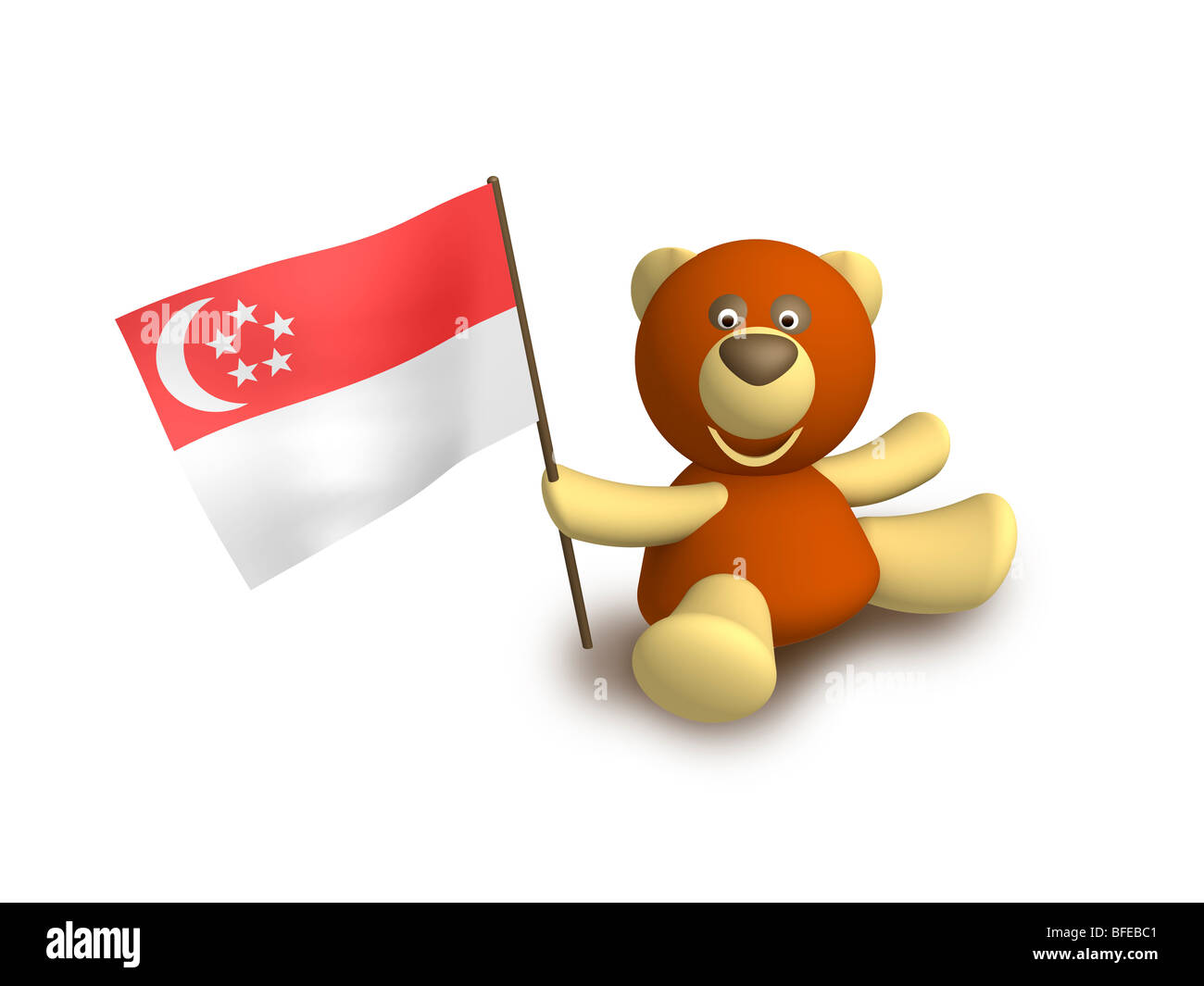 bandiera di Singapore Foto Stock