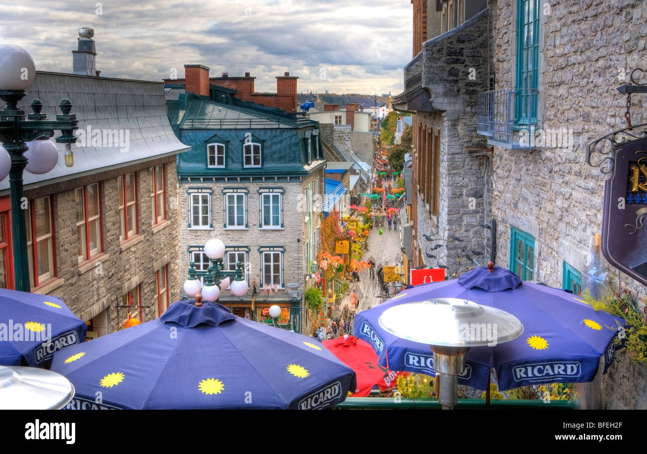 Rue Petit Champlain, Quebec City, Quebec, Canada Foto Stock