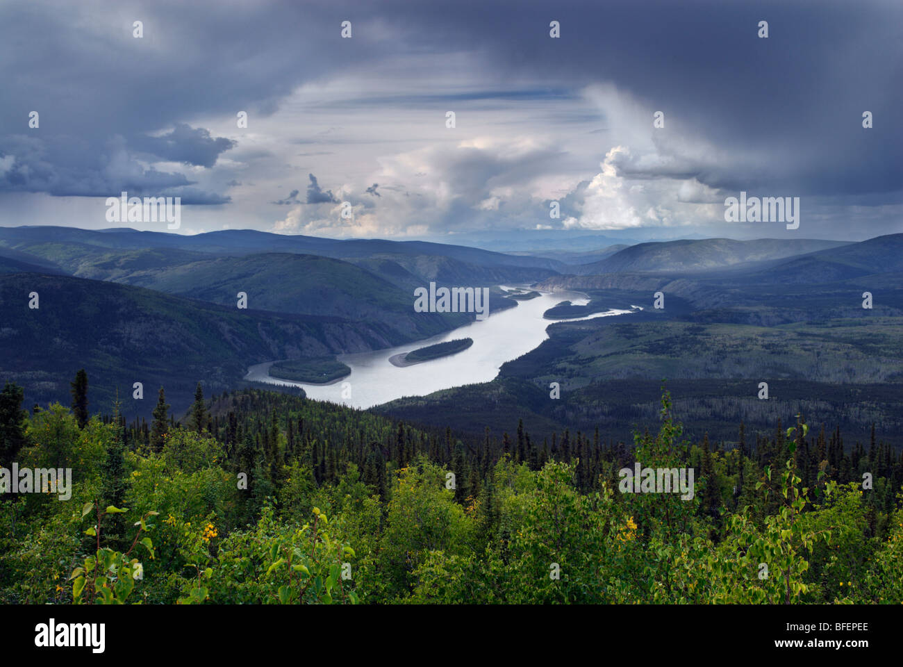 Klondike River, Dawson City, Yukon Territory, Canada Foto Stock