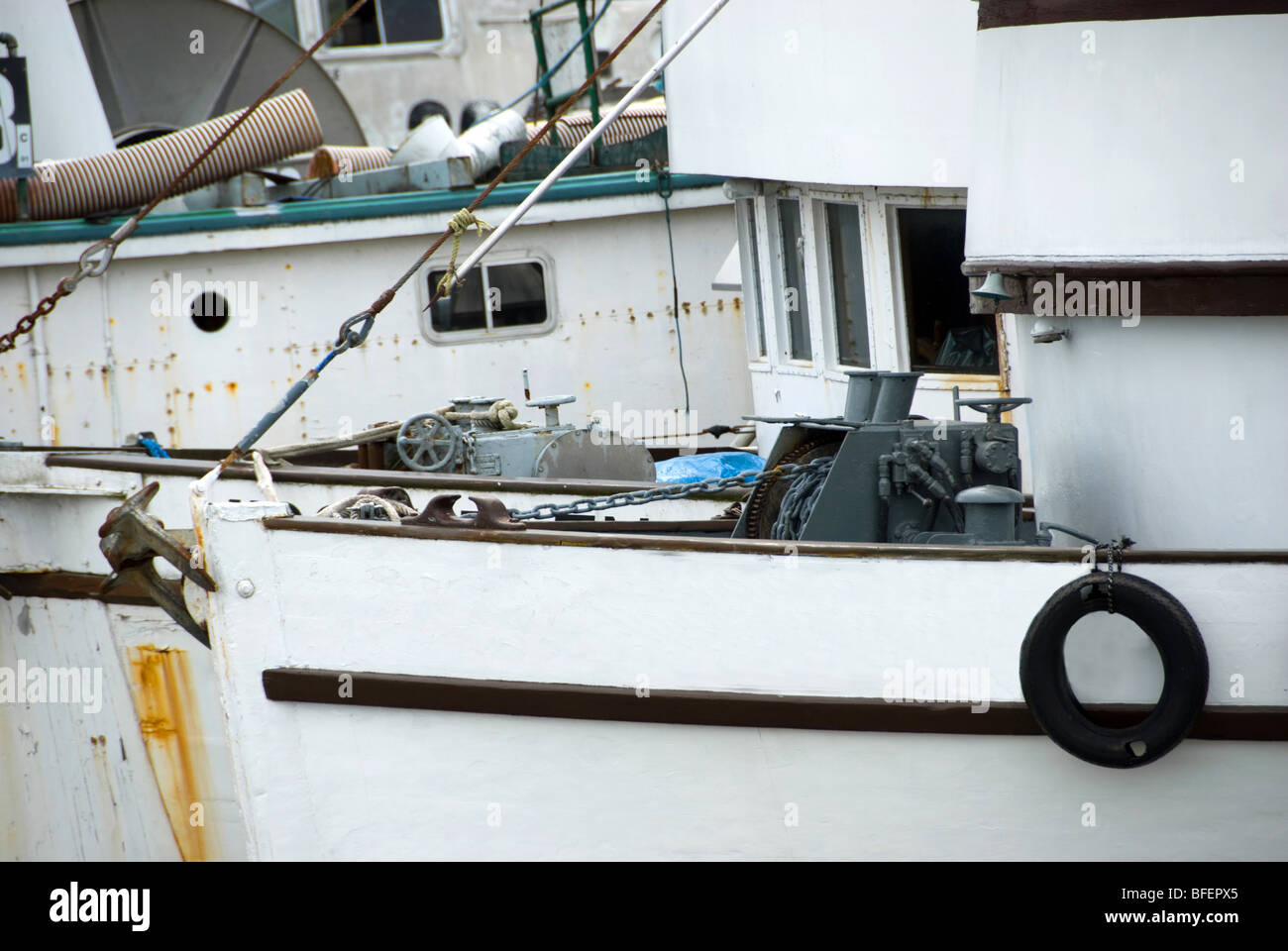 Barche da pesca ormeggiate al porto di steveston vicino a Vancouver BC Foto Stock