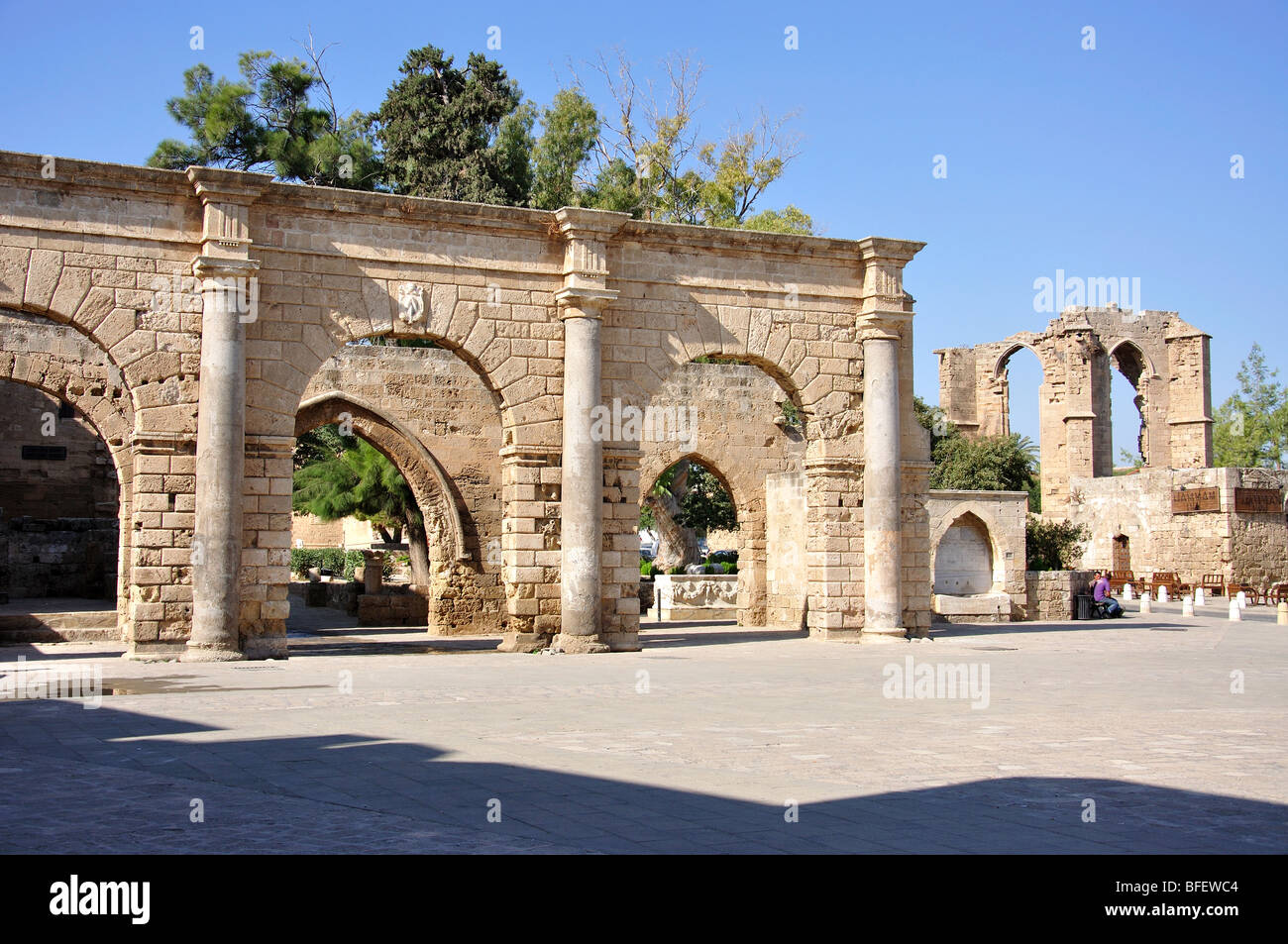 Veneziano Palazzo Reale di rovine, Famagosta, Famagusta District, la parte settentrionale di Cipro Foto Stock