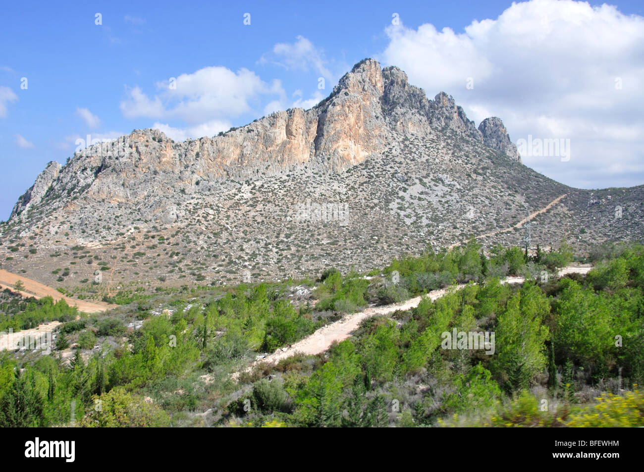 Gamme di Kyrenia, Kyrenia District, la parte settentrionale di Cipro Foto Stock