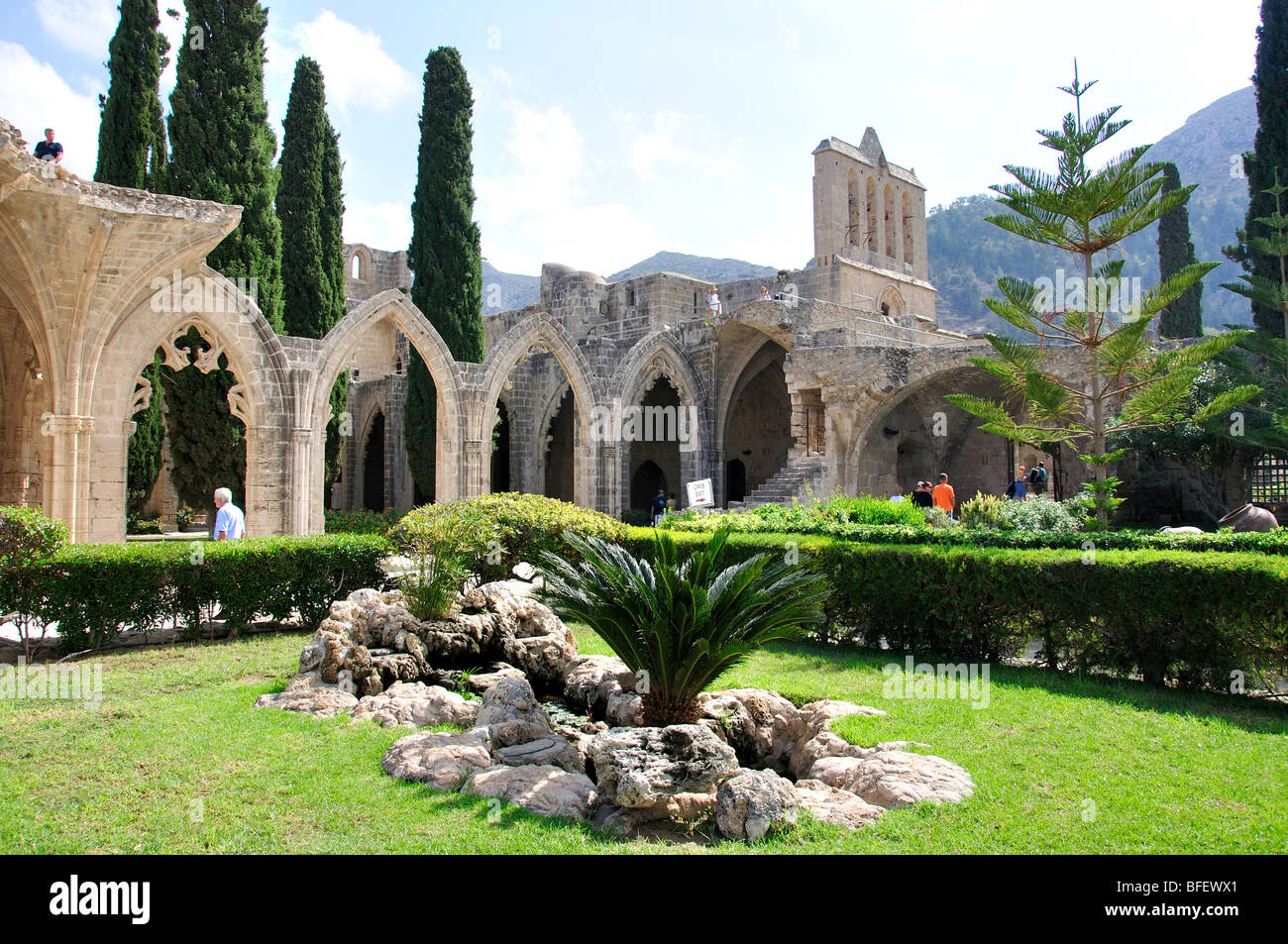 Bellapais Abbey, Bellapais, Kyrenia District, la parte settentrionale di Cipro Foto Stock
