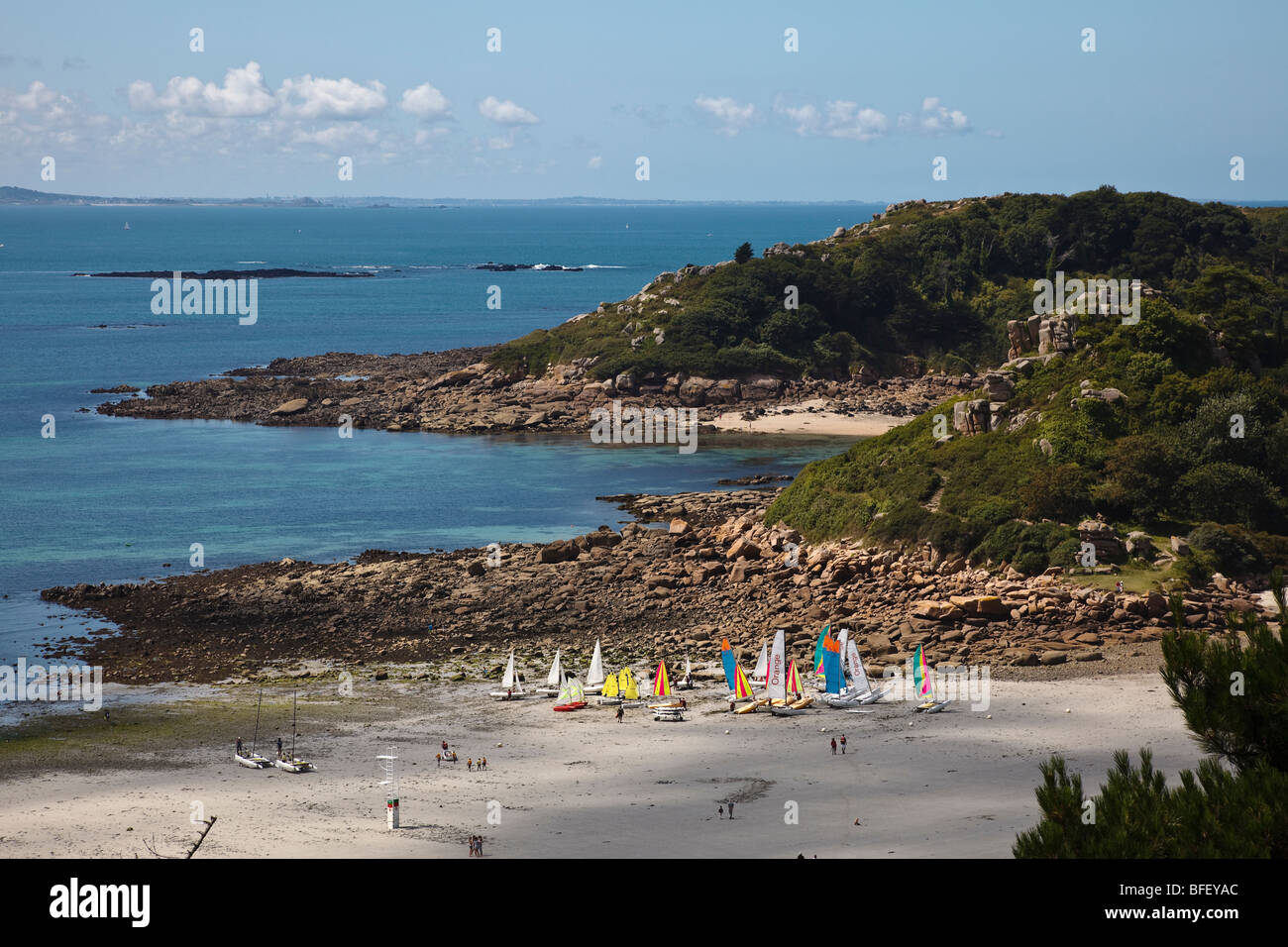 Ile Milliau, Trébeurden, Côte d'Armor Bretagna, Francia Foto Stock