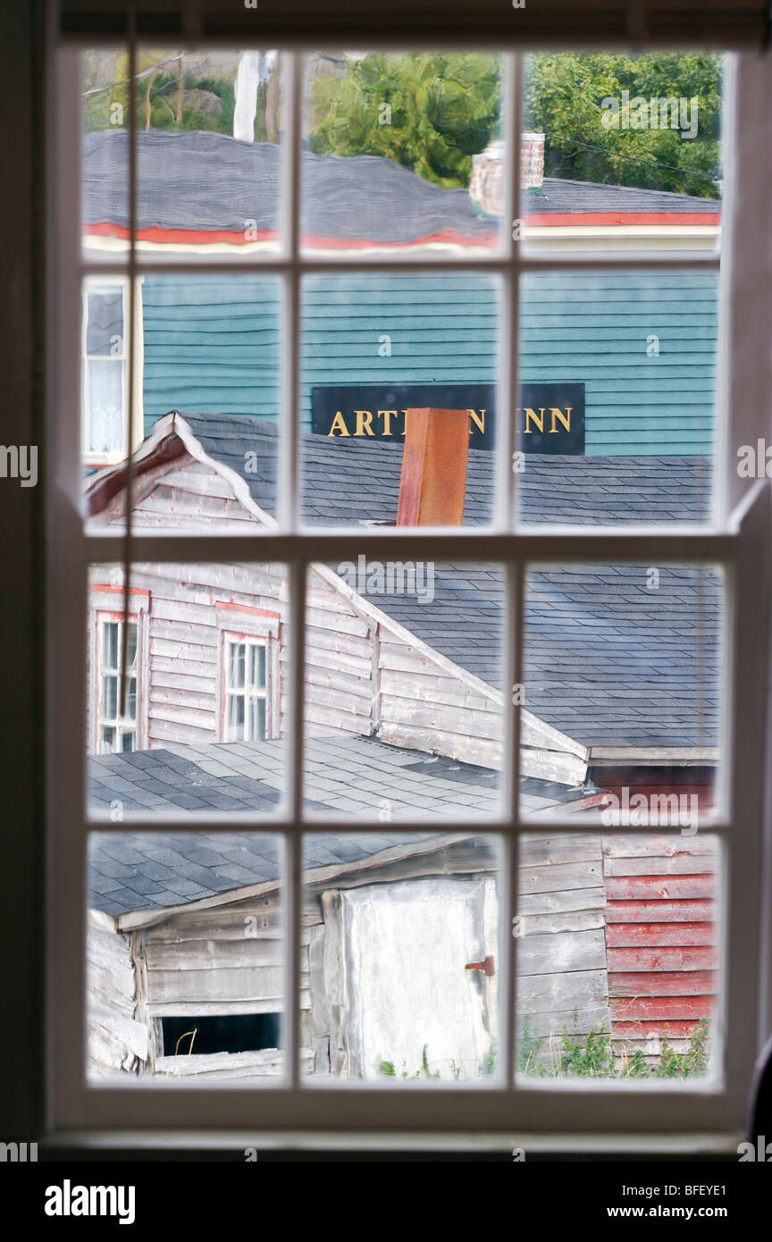 Vista dalla finestra della locanda artigianale, la trinità, Terranova, Canada Foto Stock