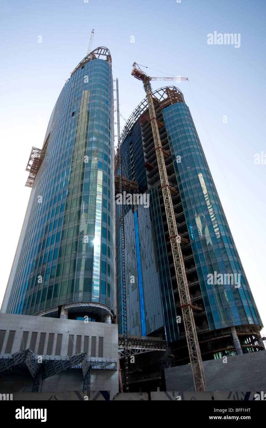 Sheikh Zayed Road architettura, Dubai, Emirati arabi uniti Foto Stock