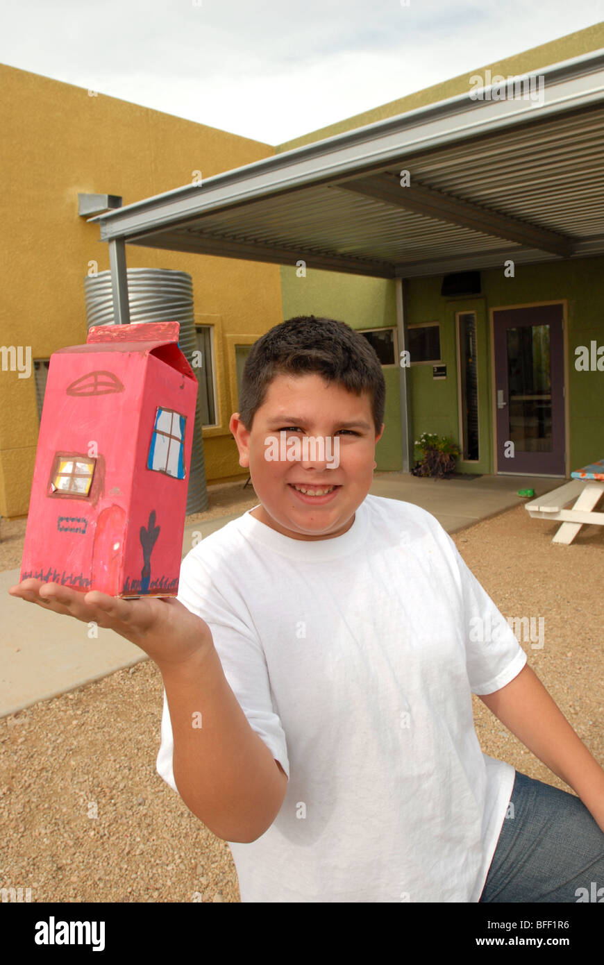 Civano comunità Scuola di Tucson, Arizona, USA, ha vinto il primo premio in un concorso nazionale come la scuola più verde in America. Foto Stock