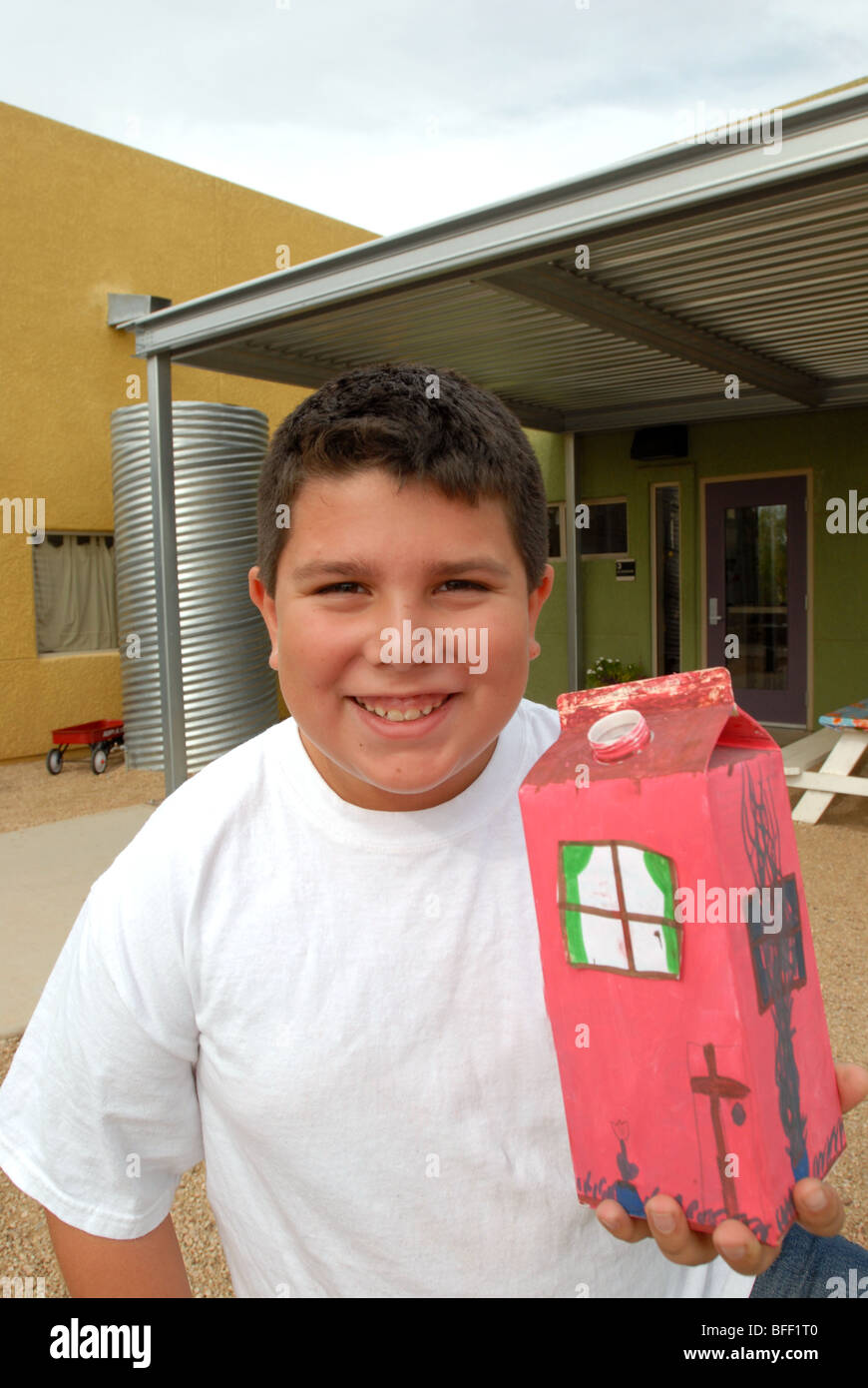 Civano comunità Scuola di Tucson, Arizona, USA, ha vinto il primo premio in un concorso nazionale come la scuola più verde in America. Foto Stock