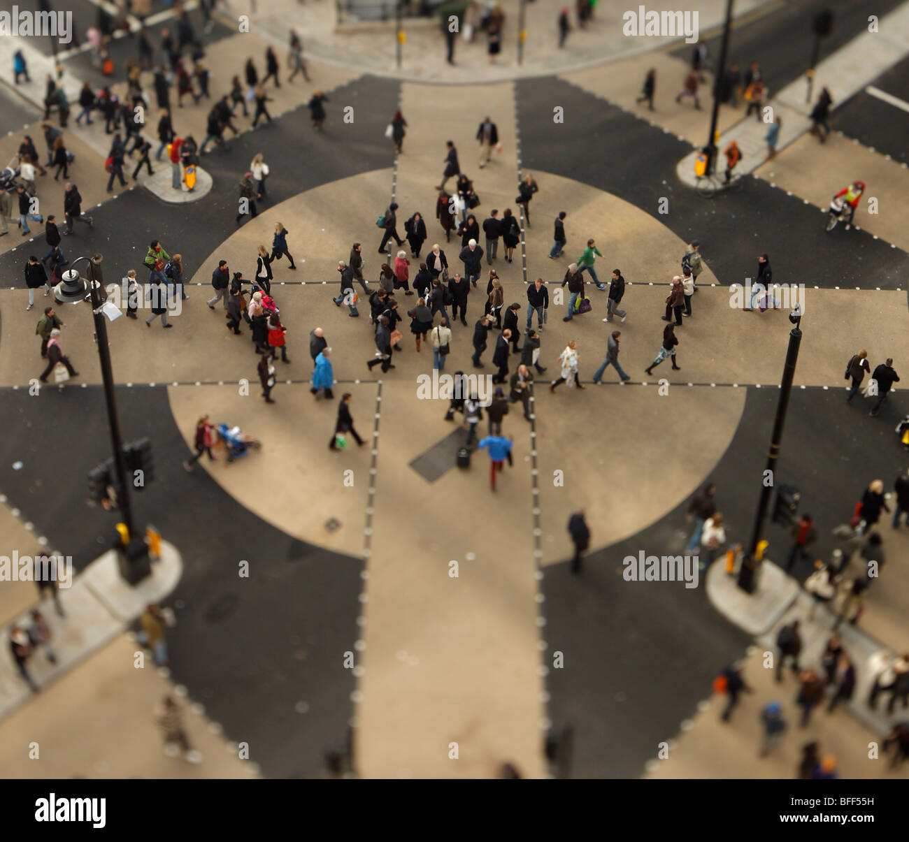 Il nuovo Oxford Circus attraversamento pedonale. (Nota: l'immagine presenta uno stretto piano di messa a fuoco) Foto Stock