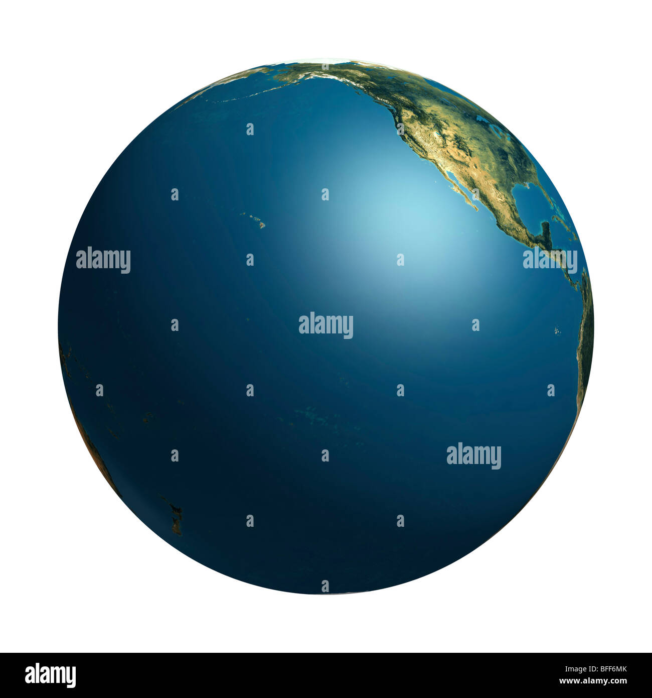 Globo terrestre dallo spazio che mostra l'oceano pacifico Foto Stock