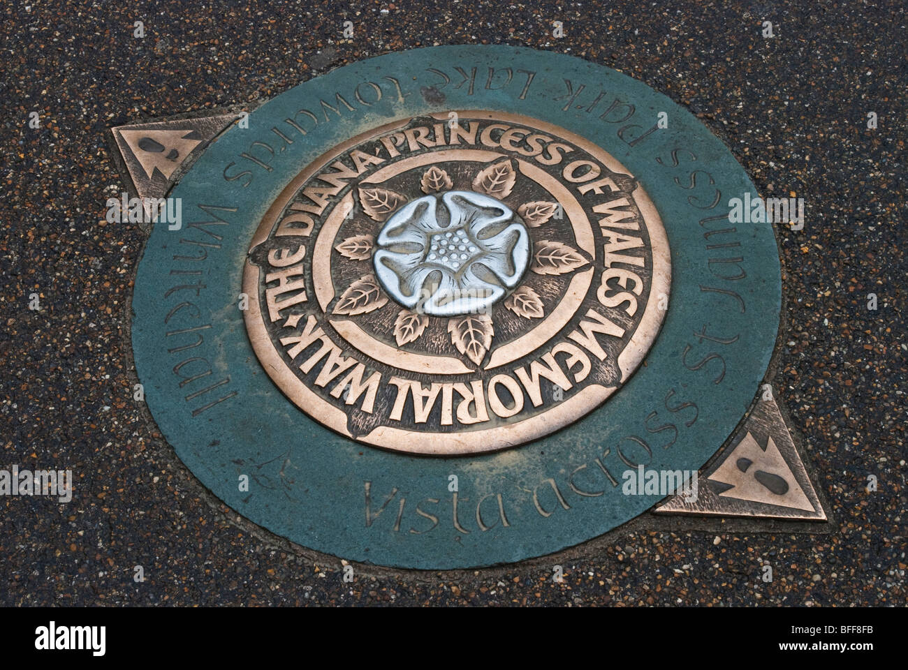 La Principessa Diana del Galles Memorial Walk St James Park Diana Memorial Foto Stock