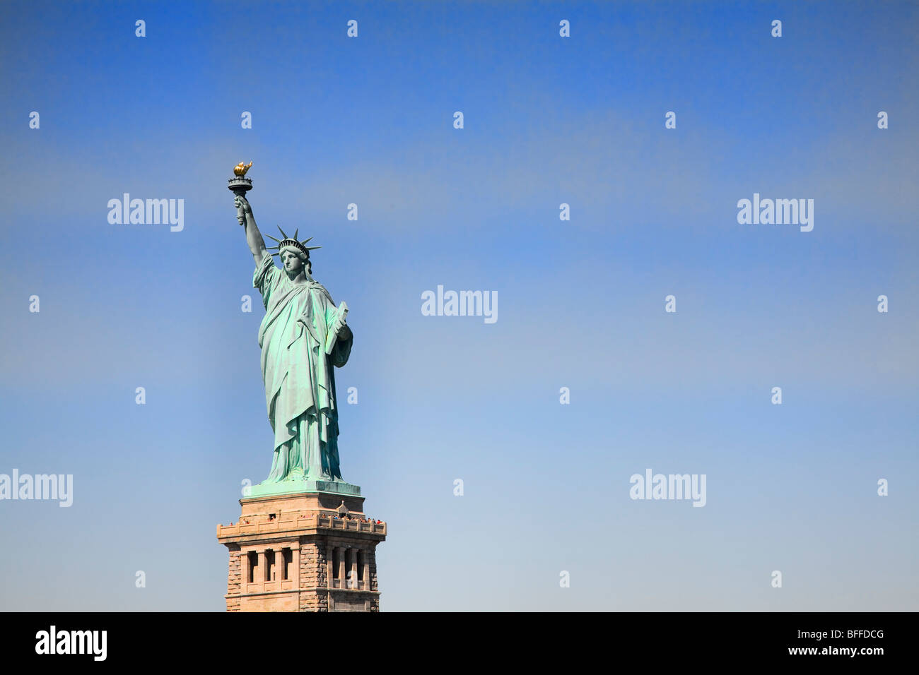 Liberty Island e la Statua della Libertà, New York City, Stati Uniti d'America. Foto Stock