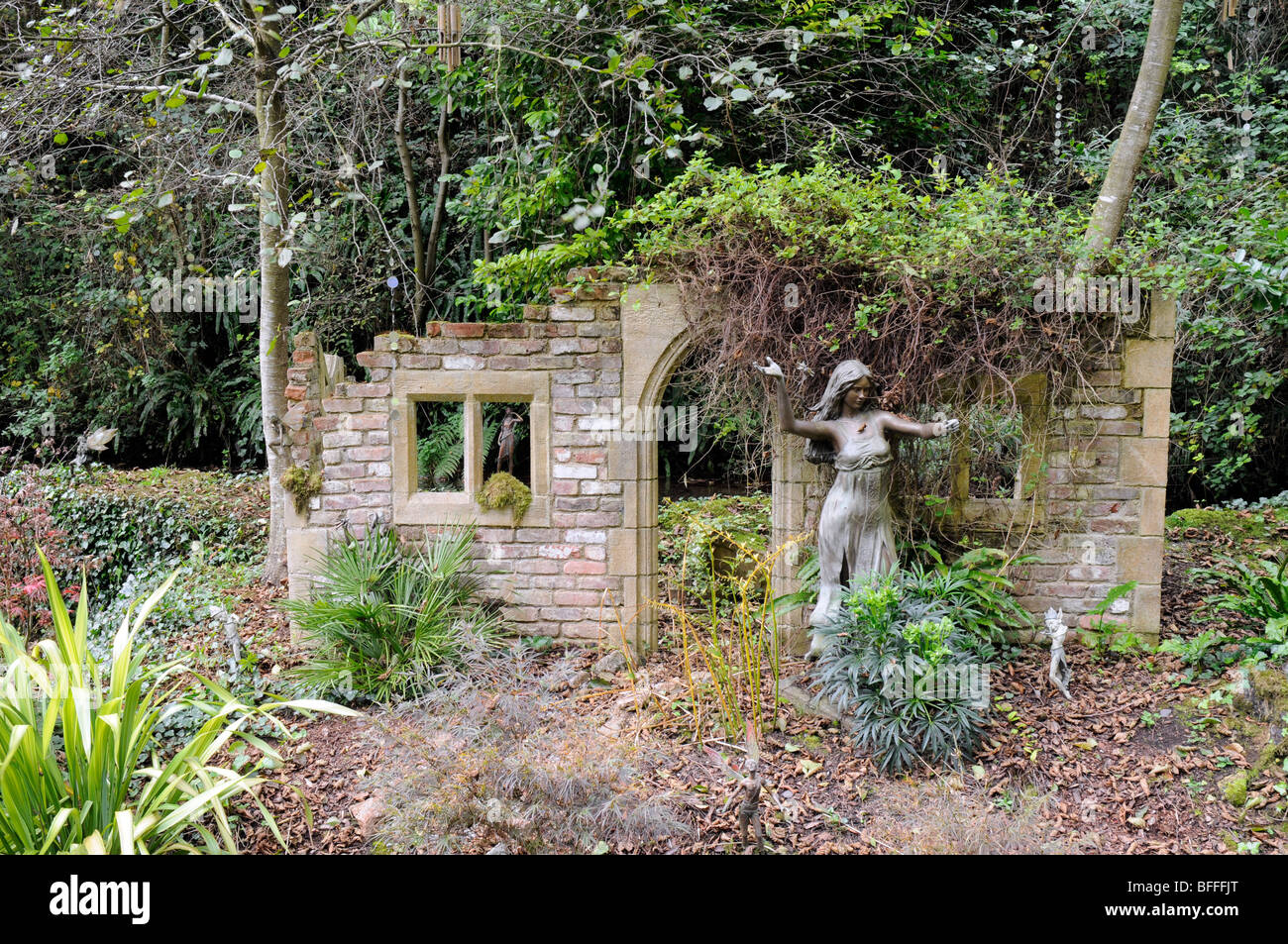 Wookey Hole giardino fiabesco, Somerset, Regno Unito Foto Stock