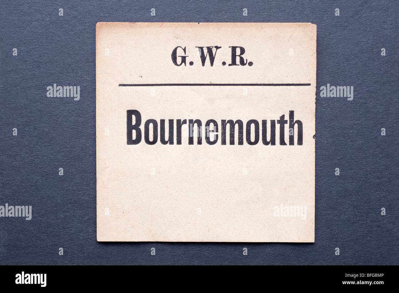 GWR etichetta bagaglio Bournemouth Foto Stock