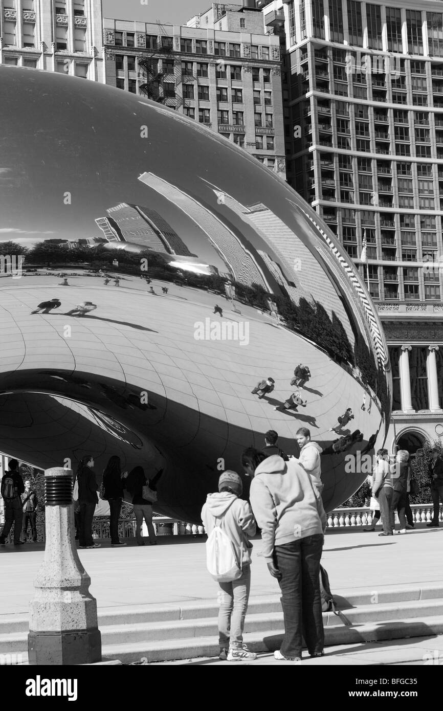 Downtown Chicago Illinois dal Millennium Park Foto Stock