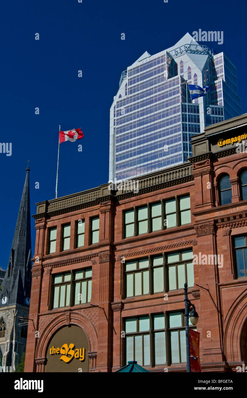 La baia edificio nel centro di Montreal Foto Stock