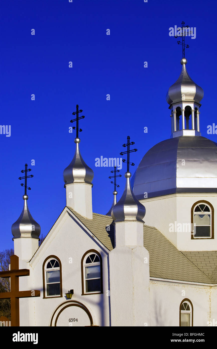San Nicola ucraino Chiesa Ortodossa, Gonor, Manitoba, Canada Foto Stock