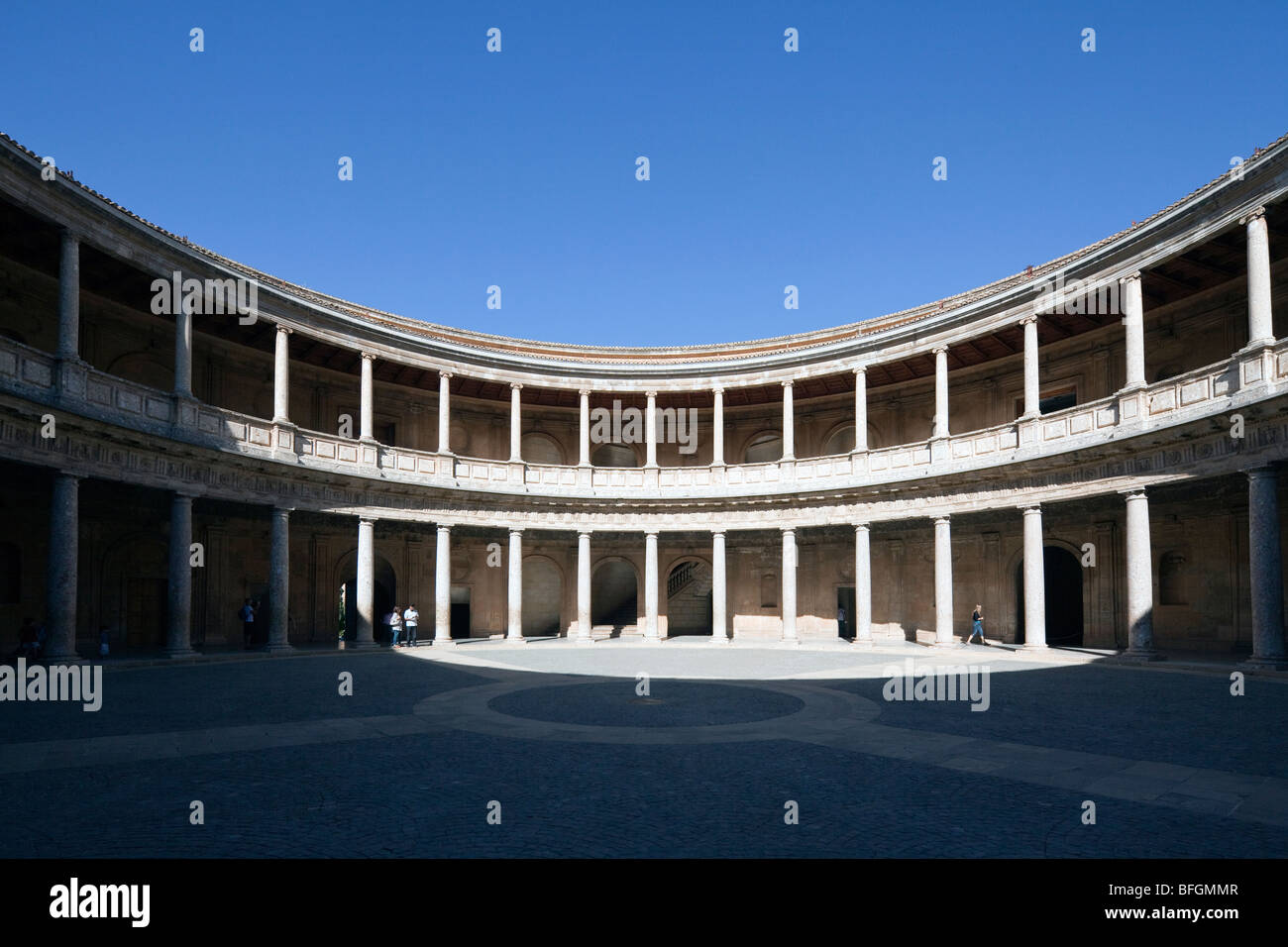 Cortile del Palazzo di Carlo V, Alhambra di Granada, Spagna Foto Stock